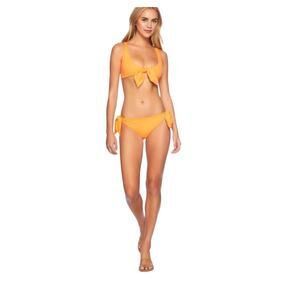 NWT Susana Monaco tie bikini set in nectarine orange size small